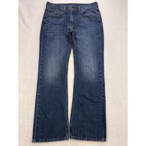 Levi's Jeans Men 34x32 Blue 527 Slim Bootcut Faded Whisker Denim Western Cowboy